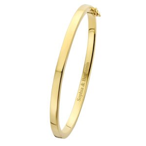 Names4ever GSA01 gouden slavenarmband met zilveren kern, 4 mm