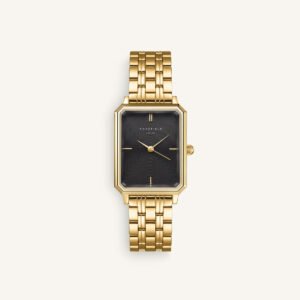 Rosefield Octagon Black horloge – goudkleurig / zwart – productfoto 1