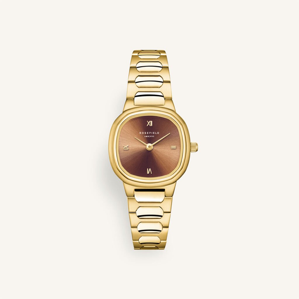 Rosefield Gaia XS Brown horloge – goudkleurig – productfoto 1