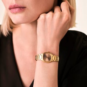 Rosefield Gaia XS Brown horloge – goudkleurig – productfoto 2