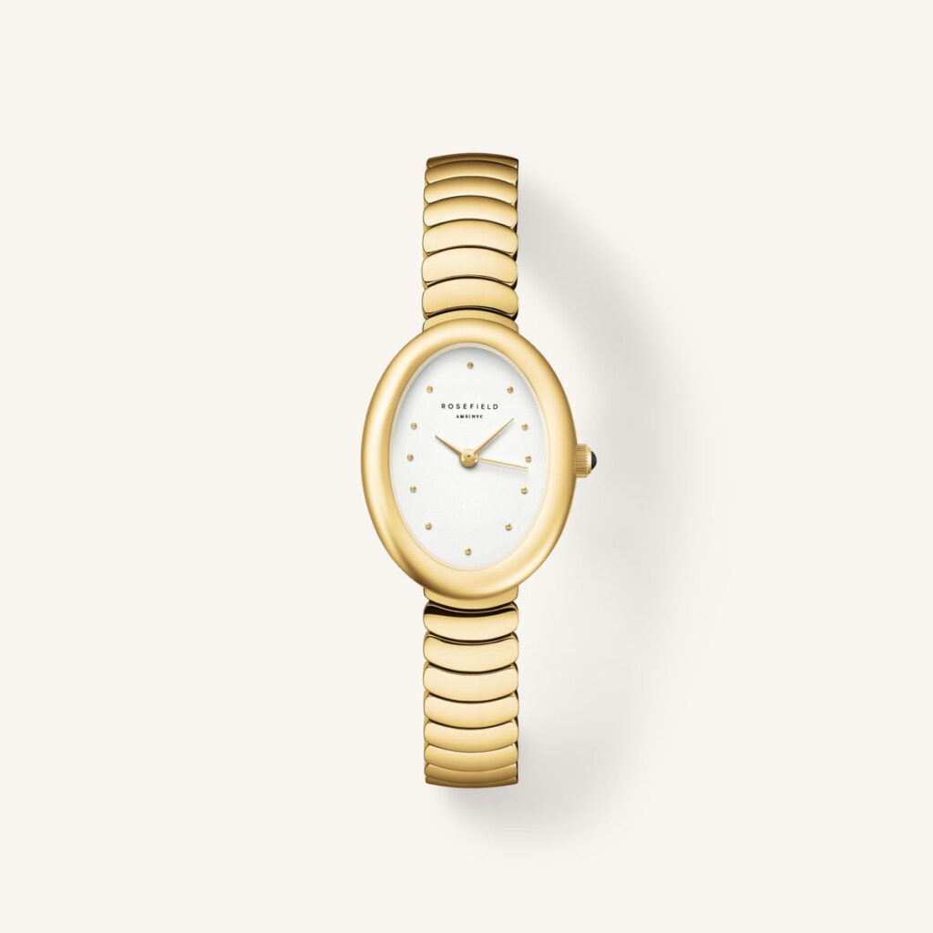 Rosefield Ovale horloge – goudkleurig – productfoto 1