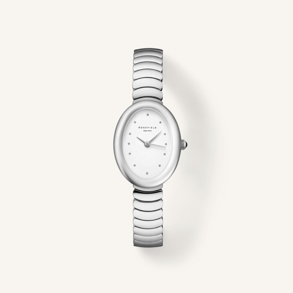 Rosefield Ovale horloge – zilverkleurig – productfoto 1