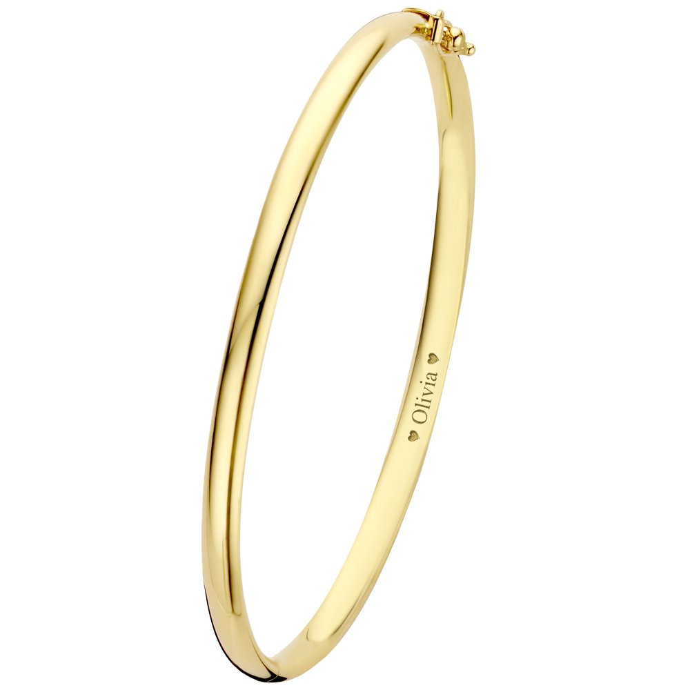Names4ever GSA05 gouden slavenarmband met zilveren kern, 4 mm