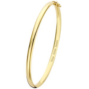 Names4ever GSA05 gouden slavenarmband met zilveren kern, 4 mm