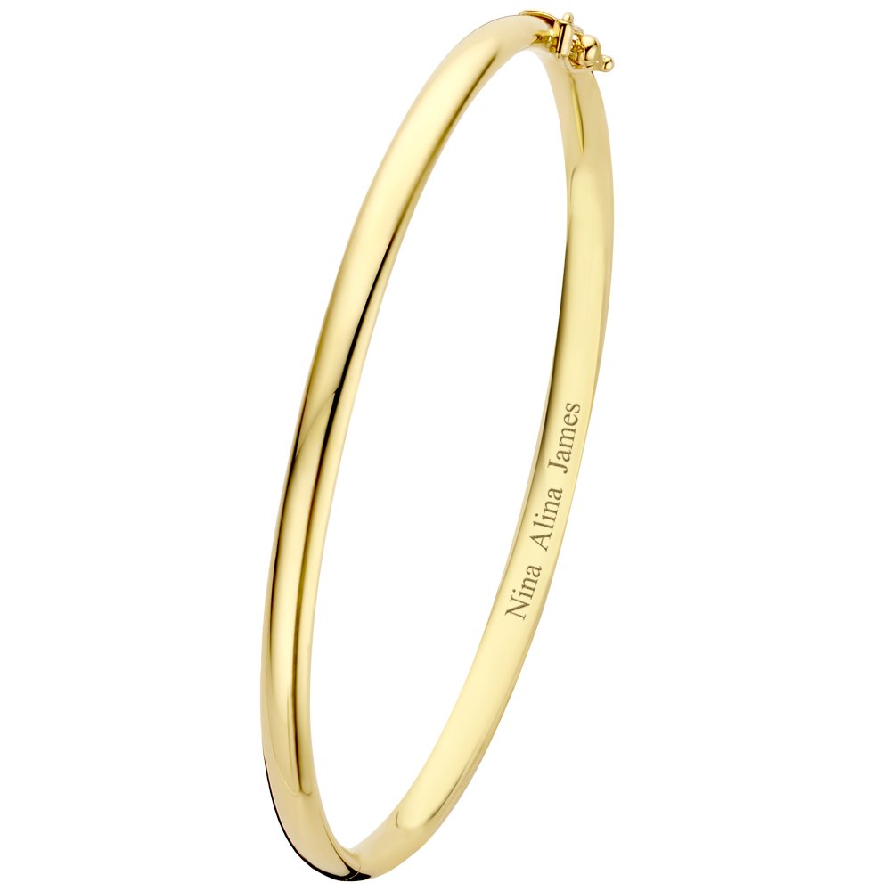 Names4ever GSA05 gouden slavenarmband met zilveren kern, 4 mm