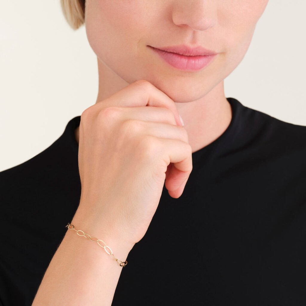 Rosefield Link armband – 14 karaat goud | FBABG-F184 – productfoto