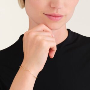 Rosefield Link armband – 14 karaat goud | FBABG-F184 – productfoto