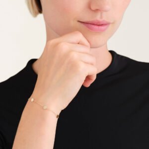 Rosefield Multi Coin armband – 14 karaat goud – productfoto 2