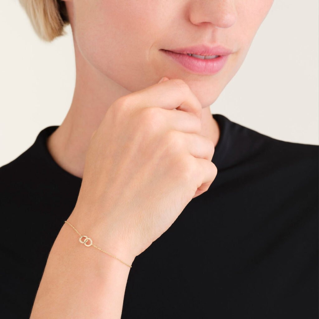 Rosefield Duo armband – 14 karaat goud – productfoto 2