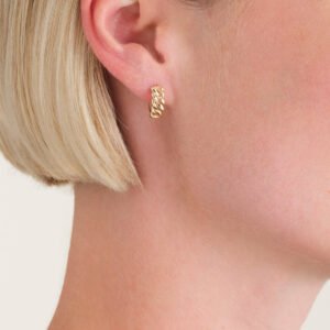 Rosefield Chain oorringen – 14 karaat goud – productfoto 2