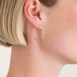 Rosefield Circle oorringen – 14 karaat goud – productfoto 2