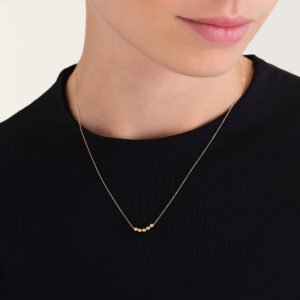 Rosefield 5 Spheres ketting – 14 karaat goud – productfoto 2