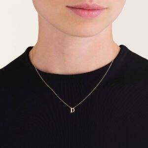 Rosefield Initial ketting D – 14 karaat goud – productfoto 2