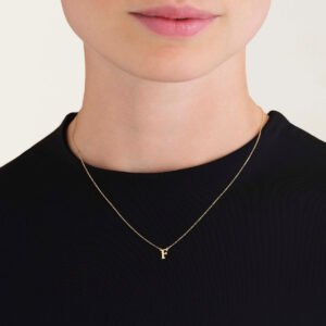 Rosefield Initial ketting F – 14 karaat goud – productfoto 2