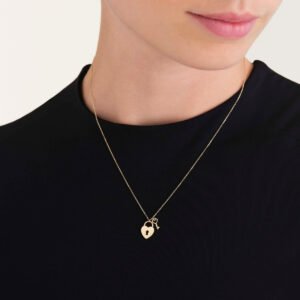 Rosefield Heart Lock ketting – 14 karaat goud – productfoto 2