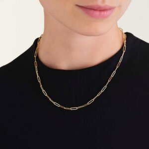 Rosefield Paperclip Chain ketting – 14 karaat goud – productfoto 2