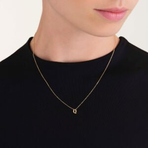 Rosefield Initial ketting Q – 14 karaat goud – productfoto 2