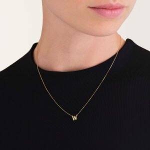 Rosefield Initial ketting W – 14 karaat goud – productfoto 2