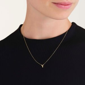 Rosefield Initial ketting Y – 14 karaat goud – productfoto 2