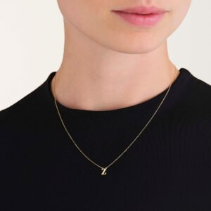 Rosefield Initial ketting Z – 14 karaat goud – productfoto 2