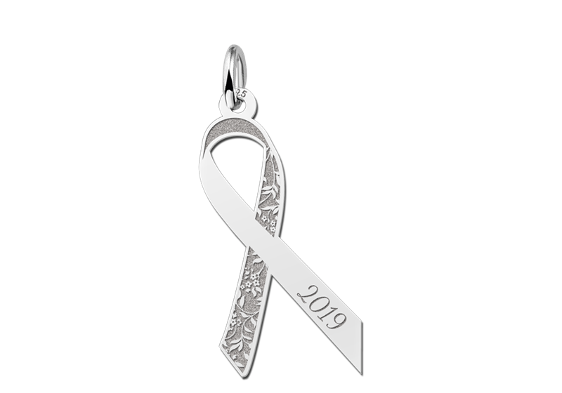 Pink Ribbon hanger met bloemen — afbeelding 1