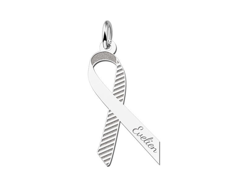 Pink Ribbon hanger met streepjes — afbeelding 1