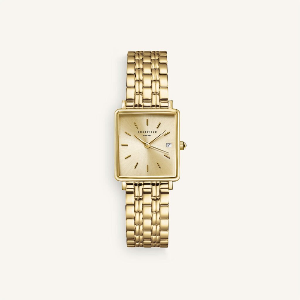 Rosefield Boxy XS Champagne horloge – champagne / goudkleurig – productfoto 1