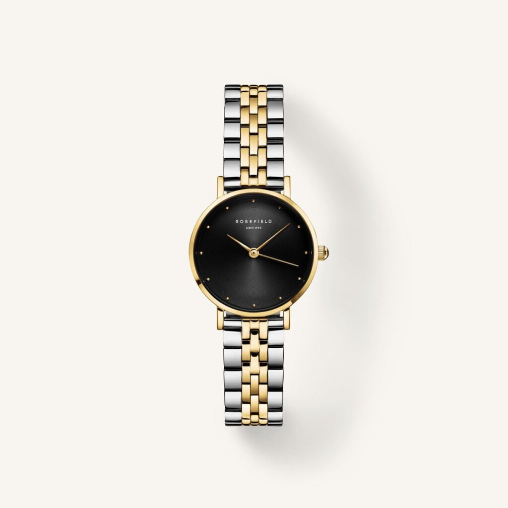 Rosefield Small Edit Black Duotone horloge – bicolor / goudkleurig / zwart – productfoto 1