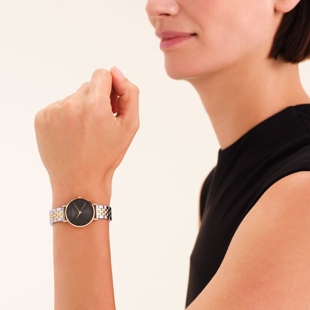Rosefield Small Edit Black Duotone horloge – bicolor / goudkleurig / zwart – productfoto 2
