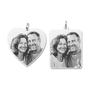 Set Fotohangers met Foto – Hart & Rechthoek – Zilver — afbeelding 1