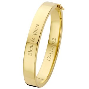 Names4ever GSA04 gouden slavenarmband met zilveren kern, 10 mm