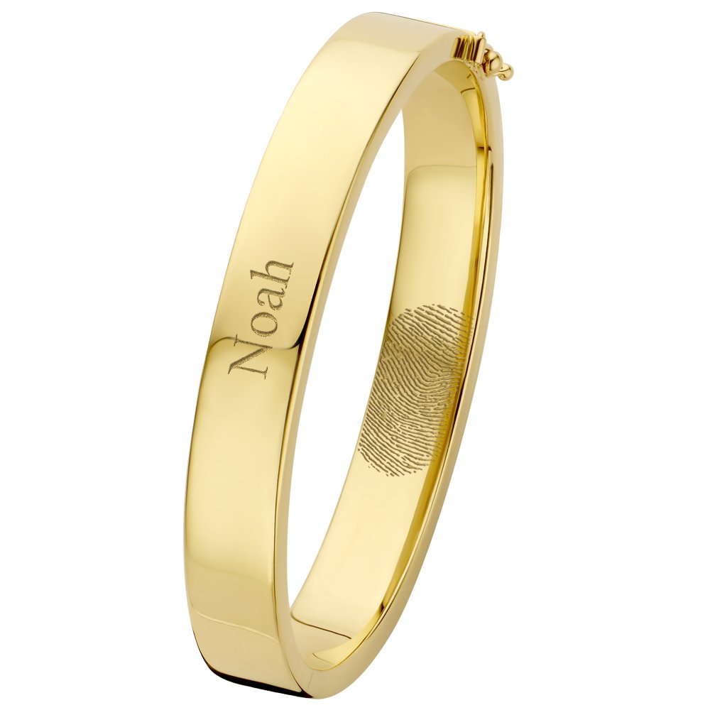 Names4ever GSA04 gouden slavenarmband met zilveren kern, 10 mm