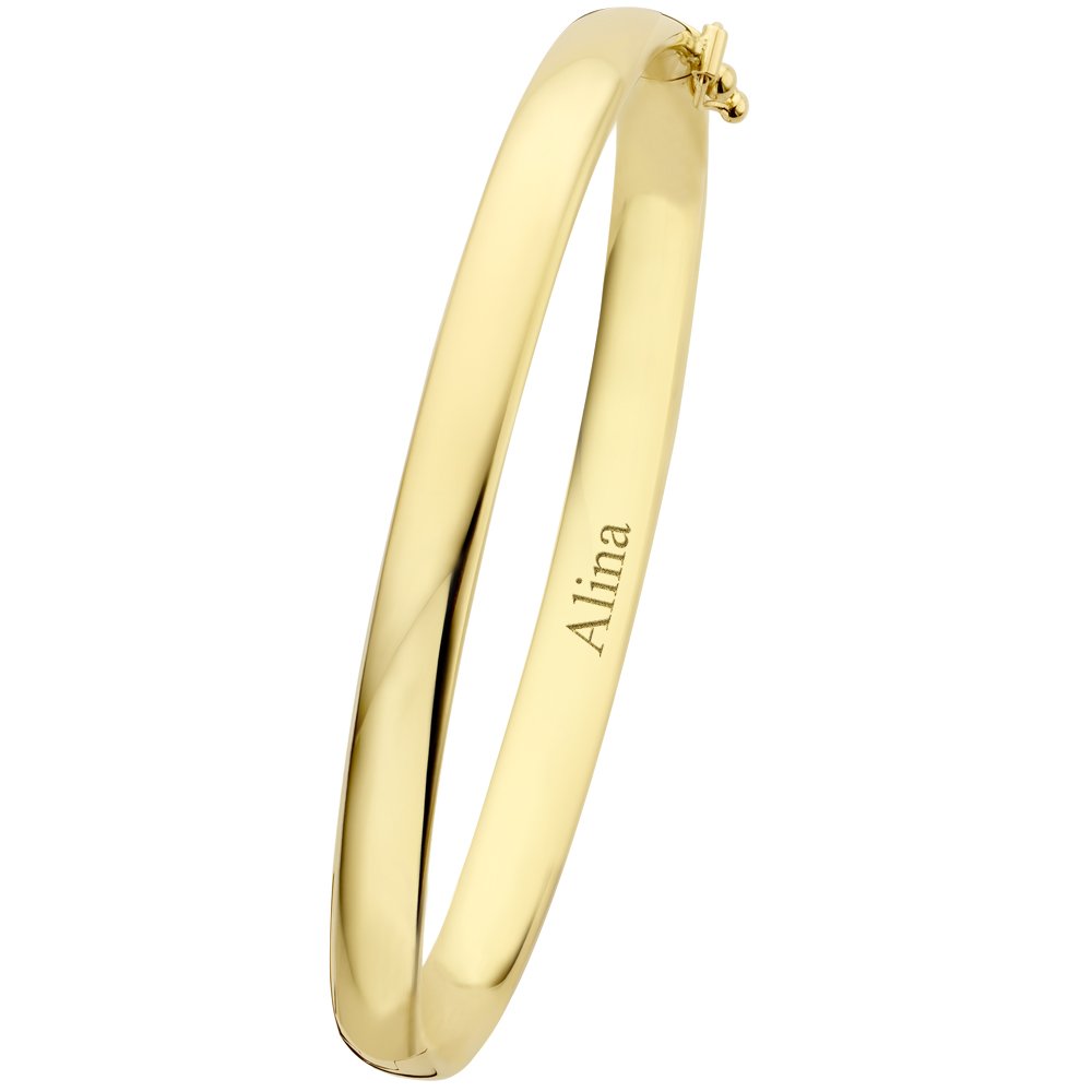 Names4ever GSA06 gouden slavenarmband met zilveren kern, 6 mm