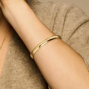 Names4ever GSA06 gouden slavenarmband met zilveren kern, 6 mm