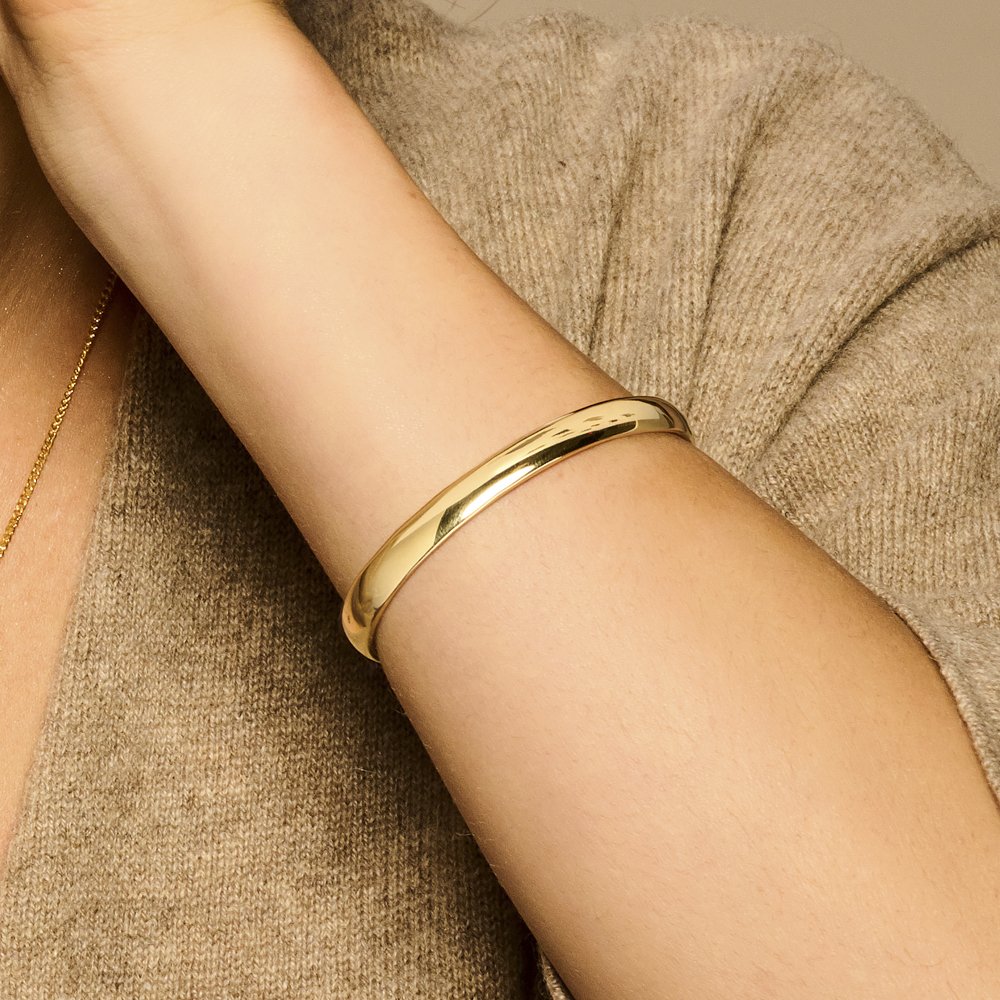 Names4ever GSA06 gouden slavenarmband met zilveren kern, 6 mm