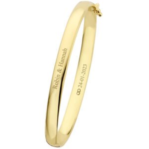 Names4ever GSA06 gouden slavenarmband met zilveren kern, 6 mm