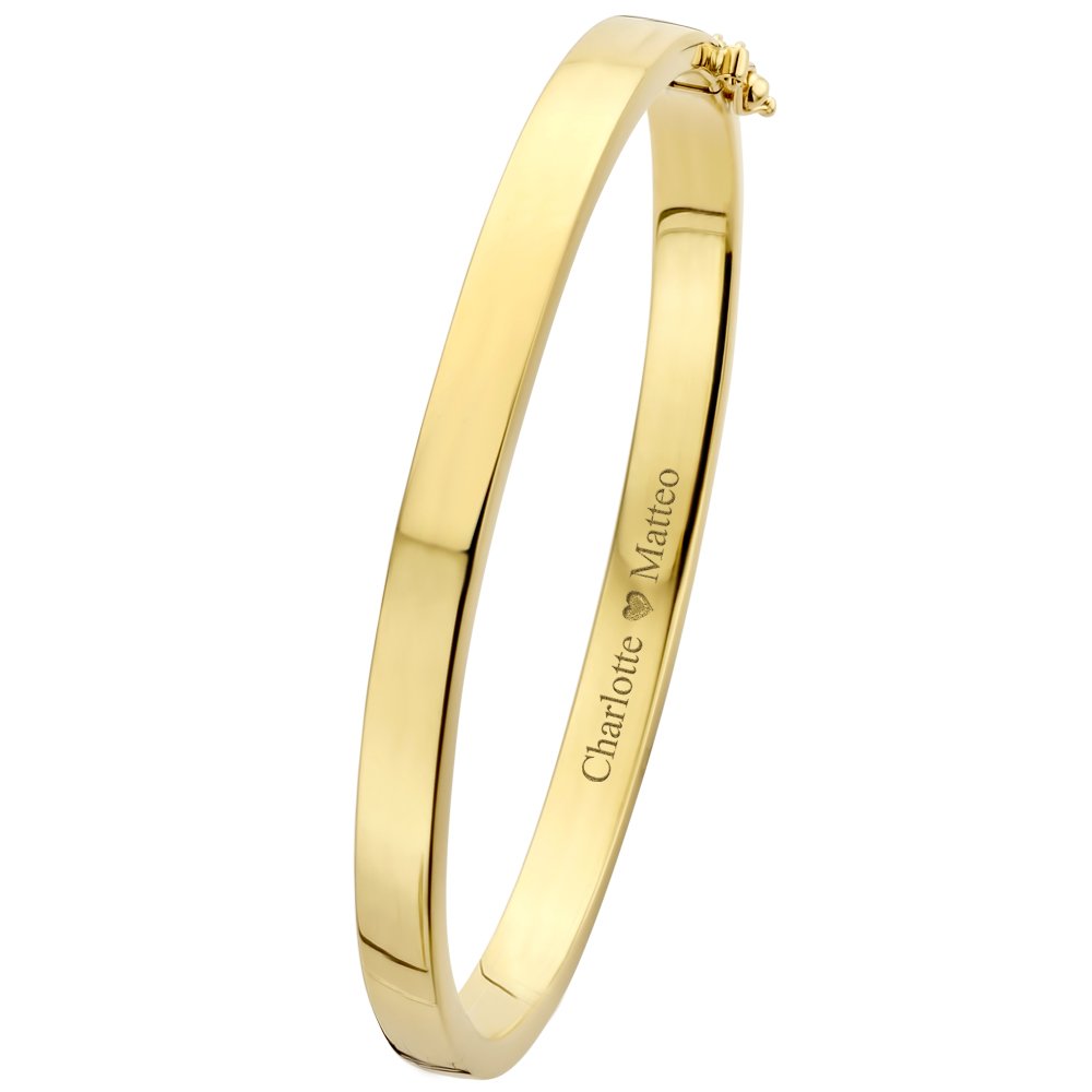 Names4ever GSA02 gouden slavenarmband met zilveren kern, 6 mm