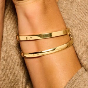 Names4ever GSA02 gouden slavenarmband met zilveren kern, 6 mm