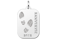 Sportbedel zilver voetstappen – NM4D01