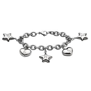 Stalen armband met hartjes en sterren SNA009