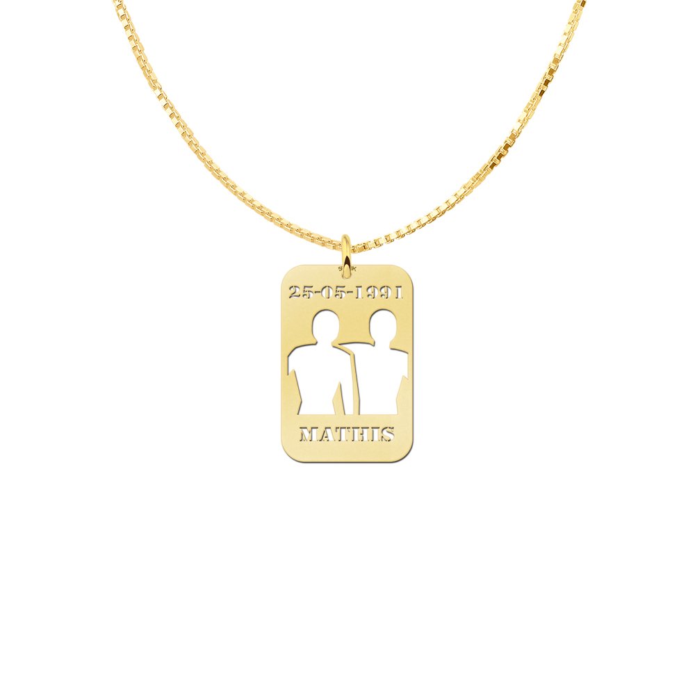 Gouden sterrenbeeldhanger Tweelingen 28,5 × 19 mm GHS039 — foto 2