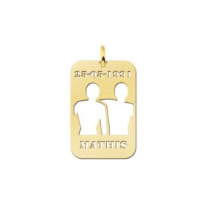 Gouden sterrenbeeldhanger Tweelingen 28,5 × 19 mm GHS039 — foto 1