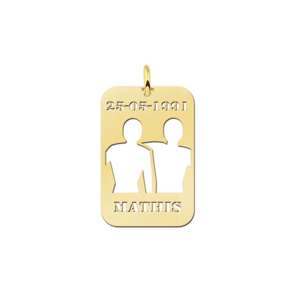 Gouden sterrenbeeldhanger Tweelingen 28,5 × 19 mm GHS039 — foto 1