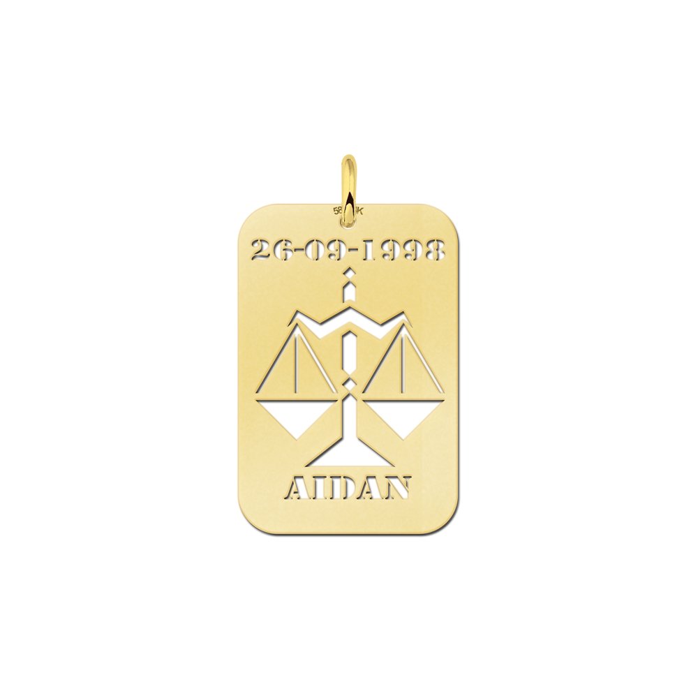 Gouden sterrenbeeldhanger Weegschaal 28,5 × 19 mm GHS043 — foto 1