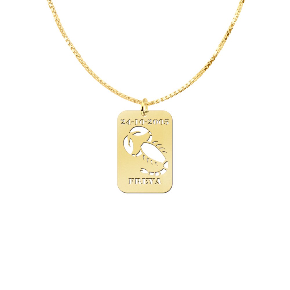 Gouden sterrenbeeldhanger Schorpioen 28,5 × 19 mm GHS044 — foto 2