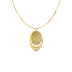 Tweedelig vingerafdruk sieraad van goud GHEV012