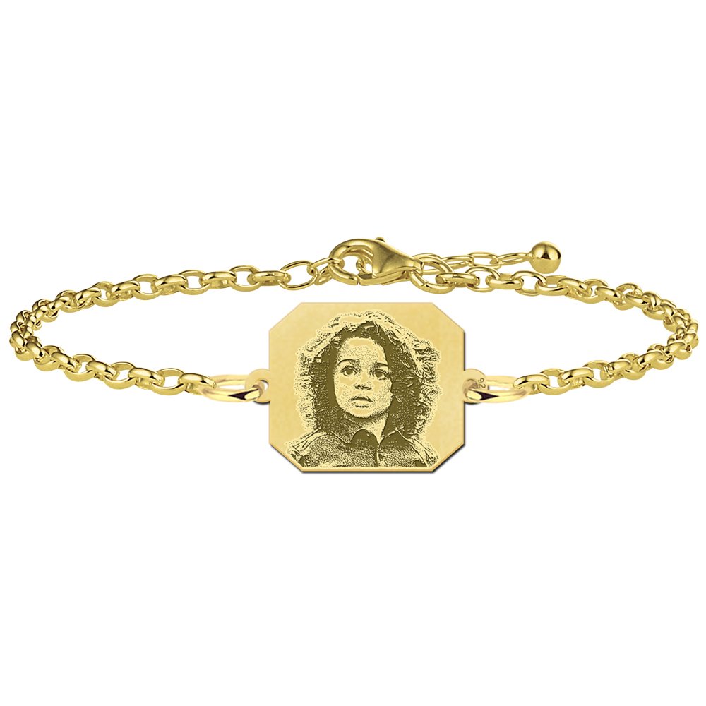 Vergulde achthoekige armband met foto VAEF004 – foto 1
