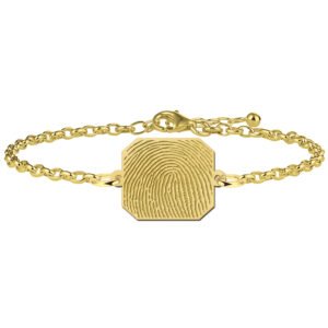 Vergulde achthoekige armband met vingerafdruk VAEV004 – foto 1