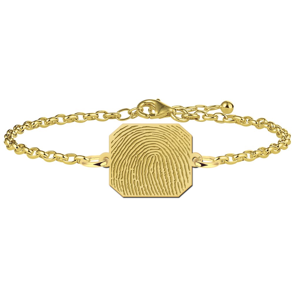 Vergulde achthoekige armband met vingerafdruk VAEV004 – foto 1