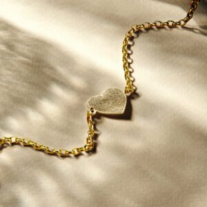 Vergulde armband hart met vingerafdruk VAEV001 – foto 4